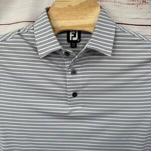 Footjoy Golf Polo Shirt Mens Small Striped Short Sleeve Performance Athletic
